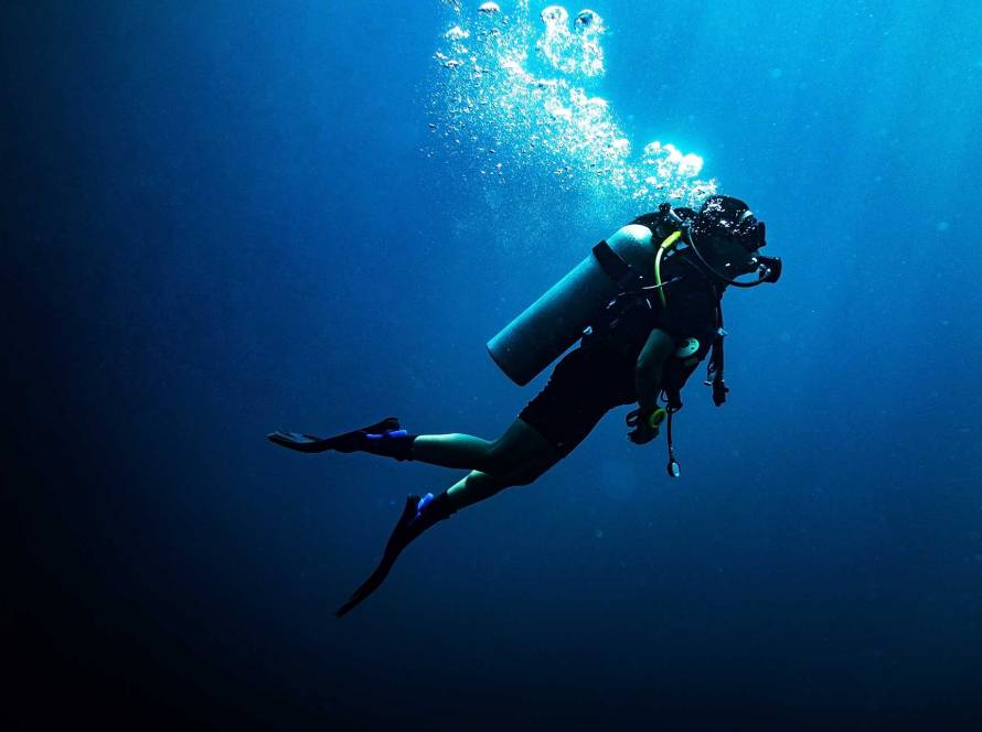 A scuba diver underwater.