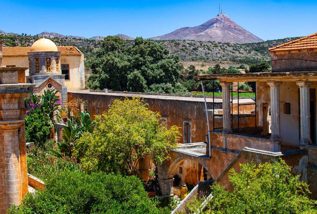 The yard of Agia Triada Monastery in Chania.