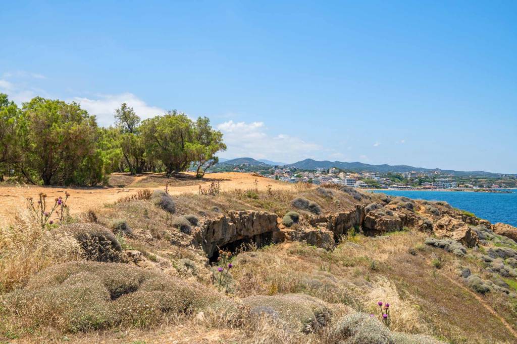 A small park in Agii Apostoli Beach.