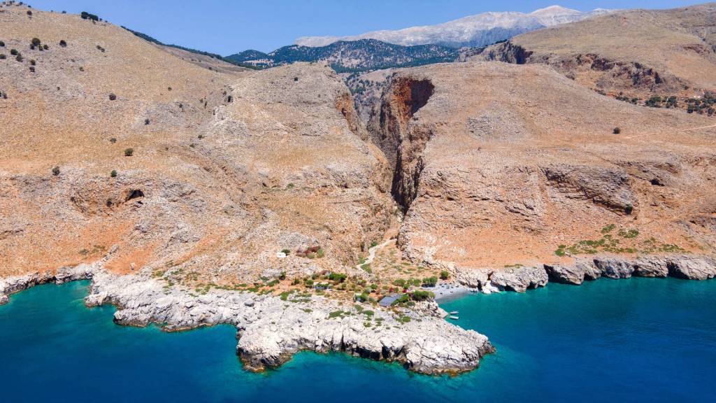 The exit of Aradena Gorge in Chania.
