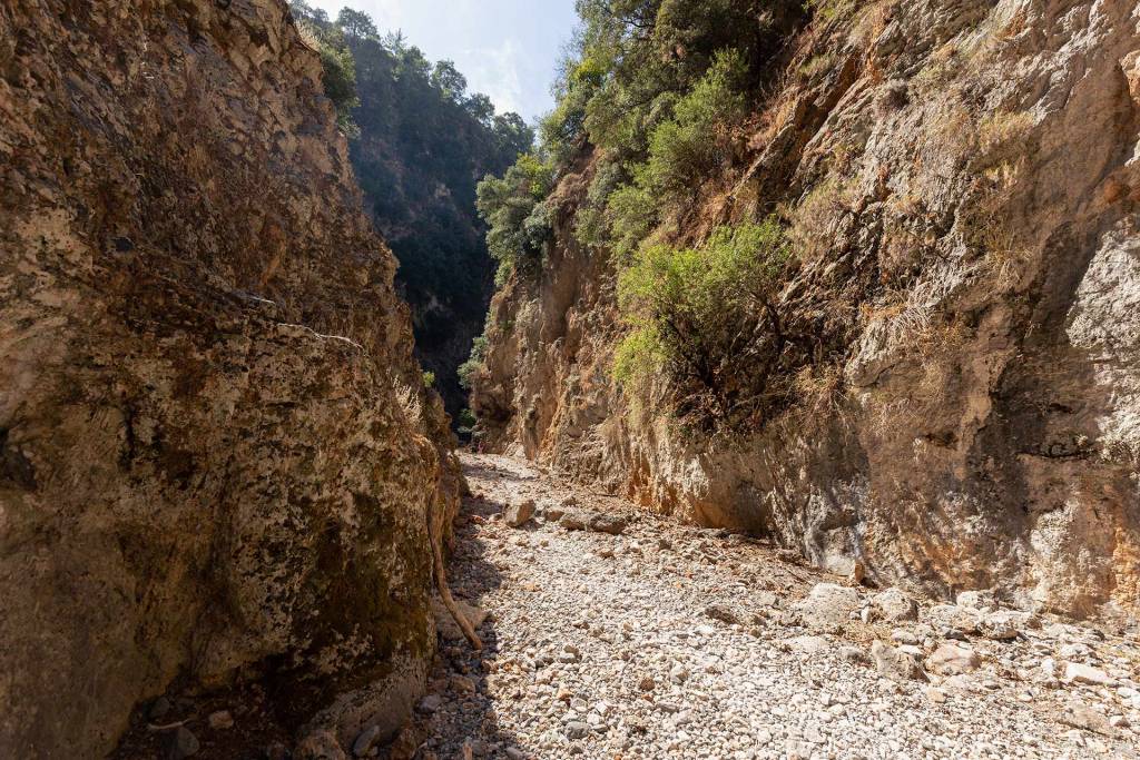 The rocky landscape in Aradena Gorge.