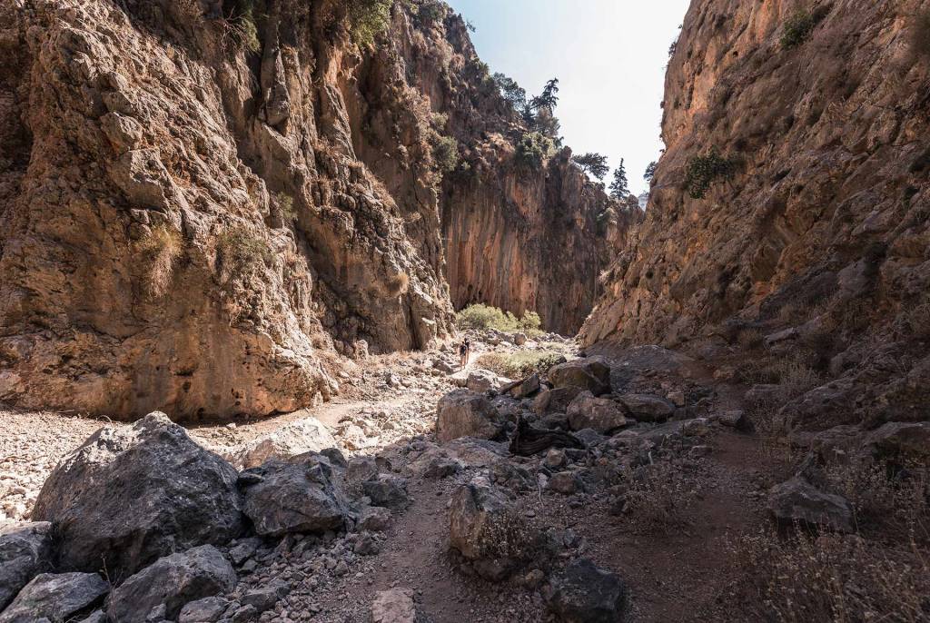 Rocky formations by the path of Aradena Gorge.