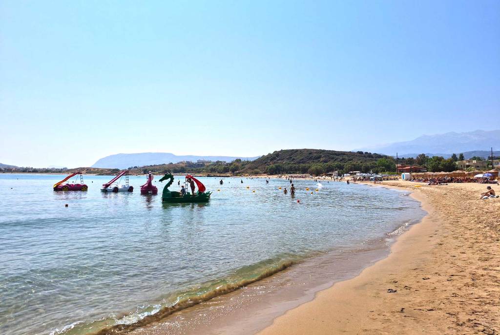 Waterbikes available for rent on the sandy Chrissi Akti Beach (Chania).