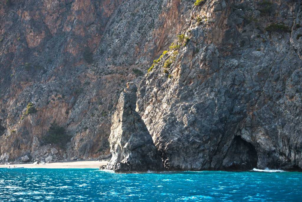 Caves by Domata Beach in South Crete (Chania).