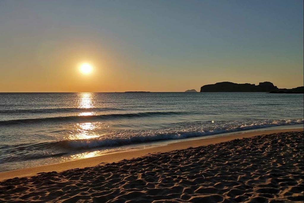 Sunset at Falassarna Beach.