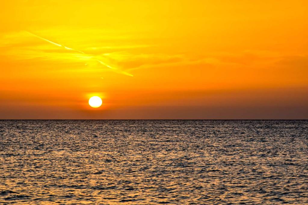 The sun sets in Falassarna Beach.
