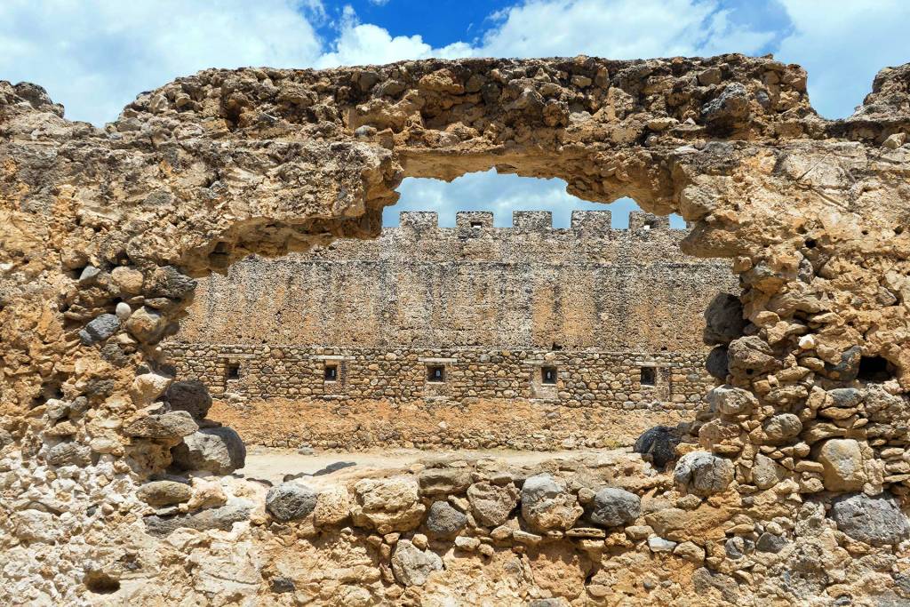 Details of Frangokastello Castle in Chania.