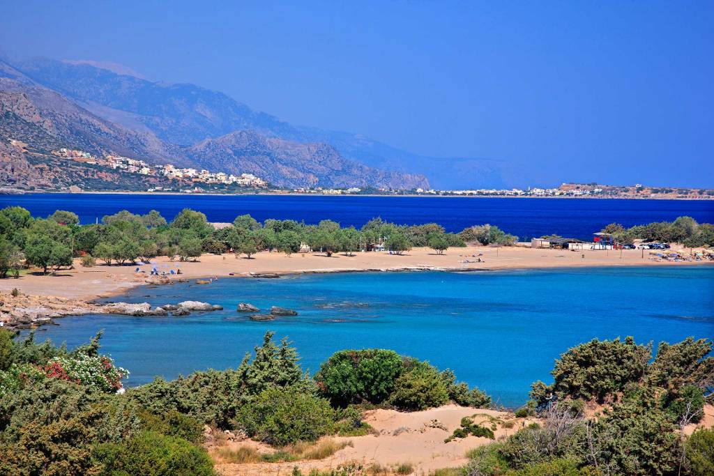 The landscape of Grammeno Beach in Paleochora.