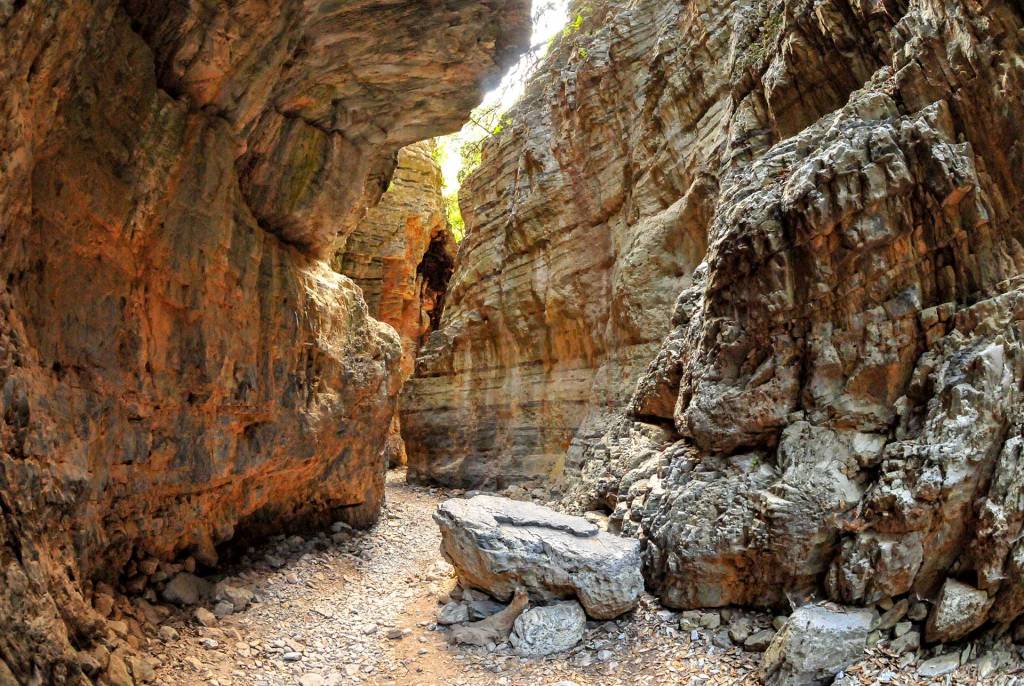 Rocky formations in Imbros Gorge.