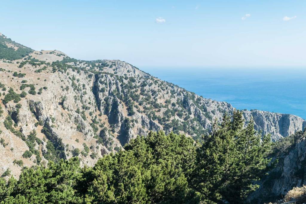 The view of the sea and the mountains from Imbros Gorge.