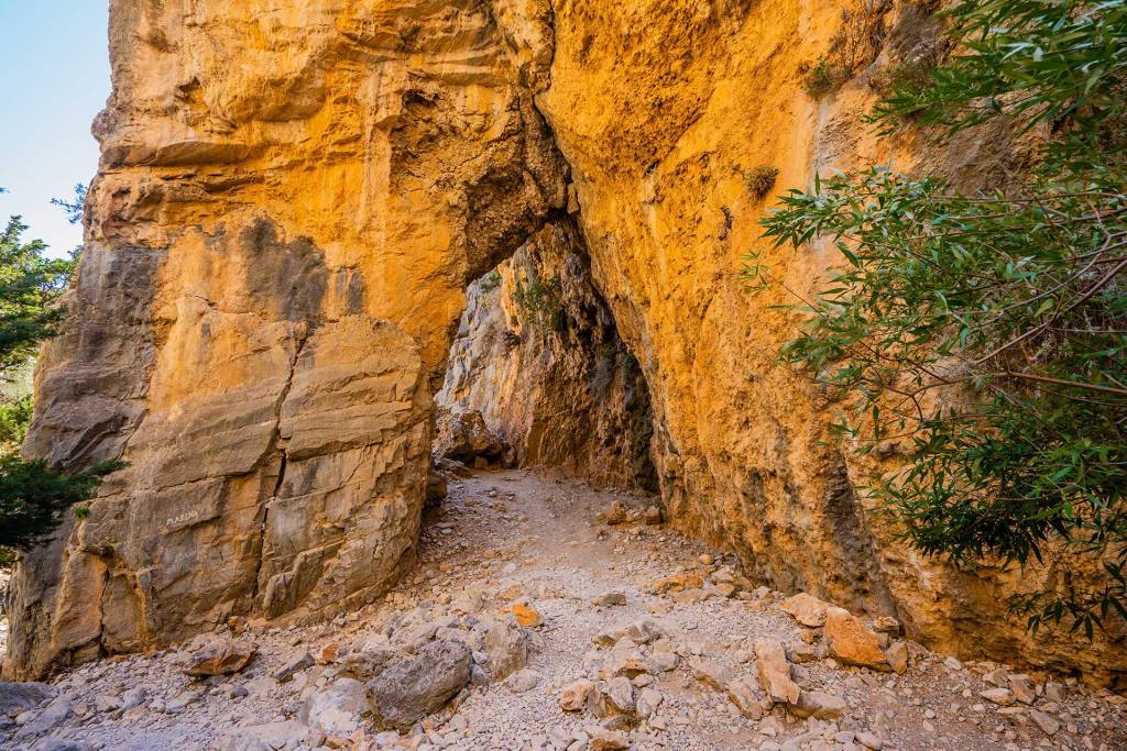 A rocky path in Imbros Gorge in South Chania, close to Sfakia.