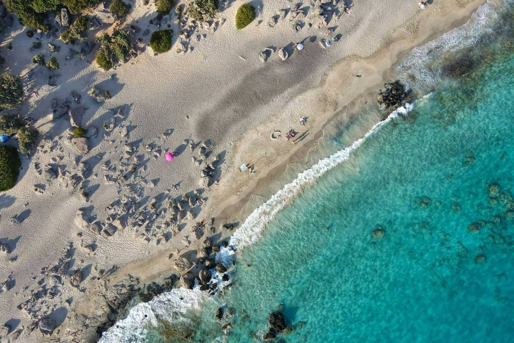 Aerial view of the amazing Kedrodasos Beach.