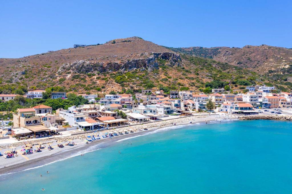 The beach of Kolymbari Village in Chania.