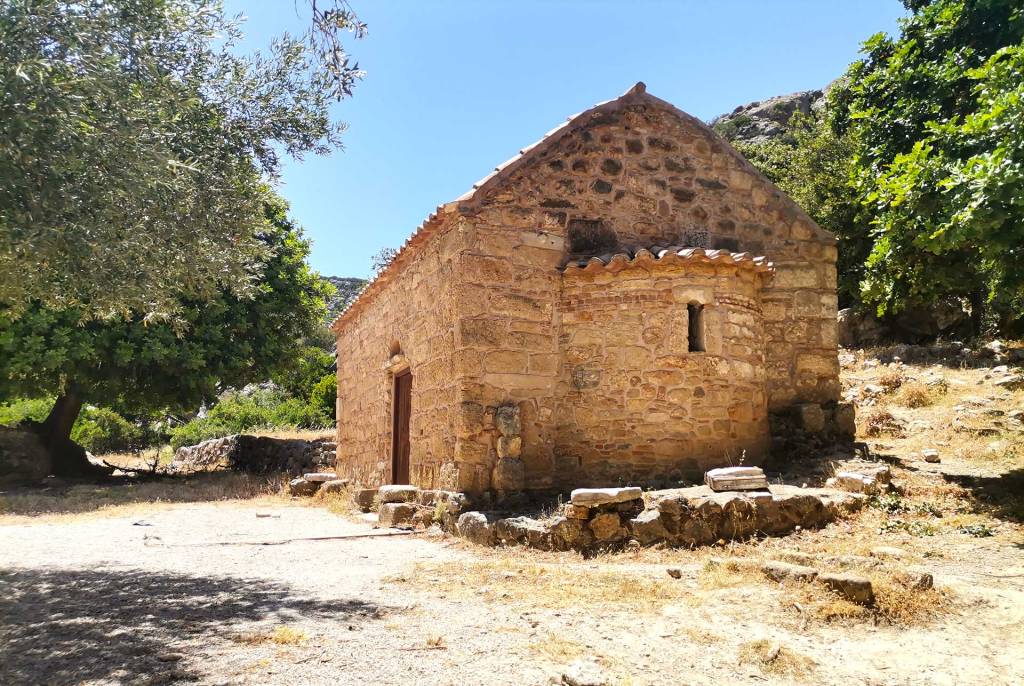 Agios Kirikos Chapel close to Lissos Ancient City.