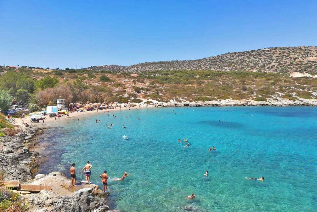 The bay of Loutraki Beach.
