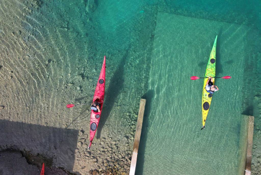 Kayaks in Souda Bay (Loutraki Beach).