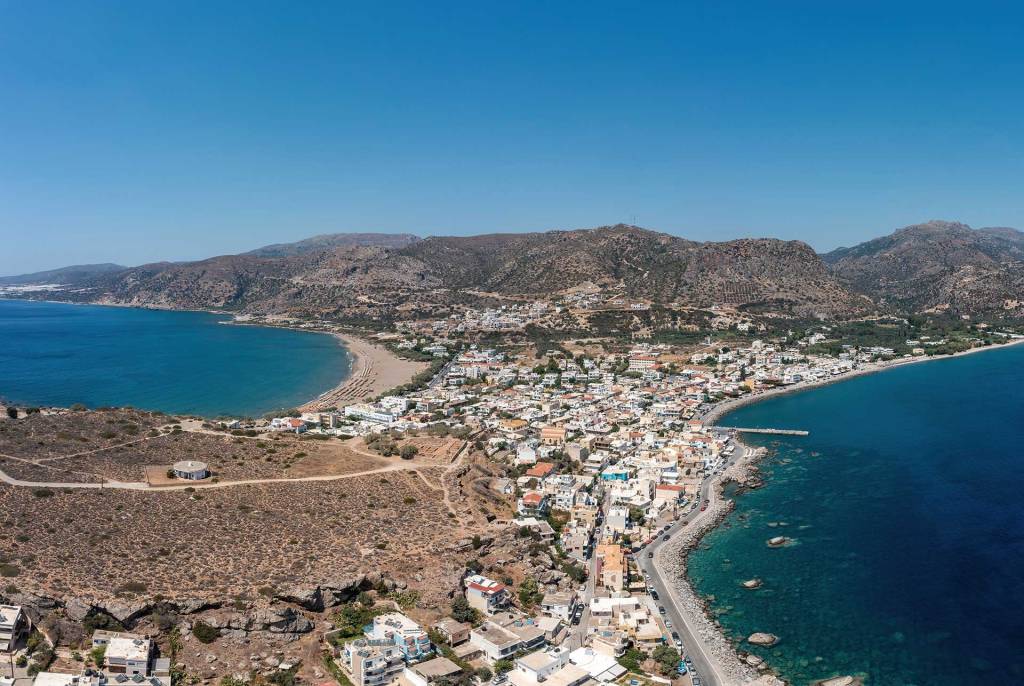 Paleochora Town, the port, and Pachia Ammos Beach.