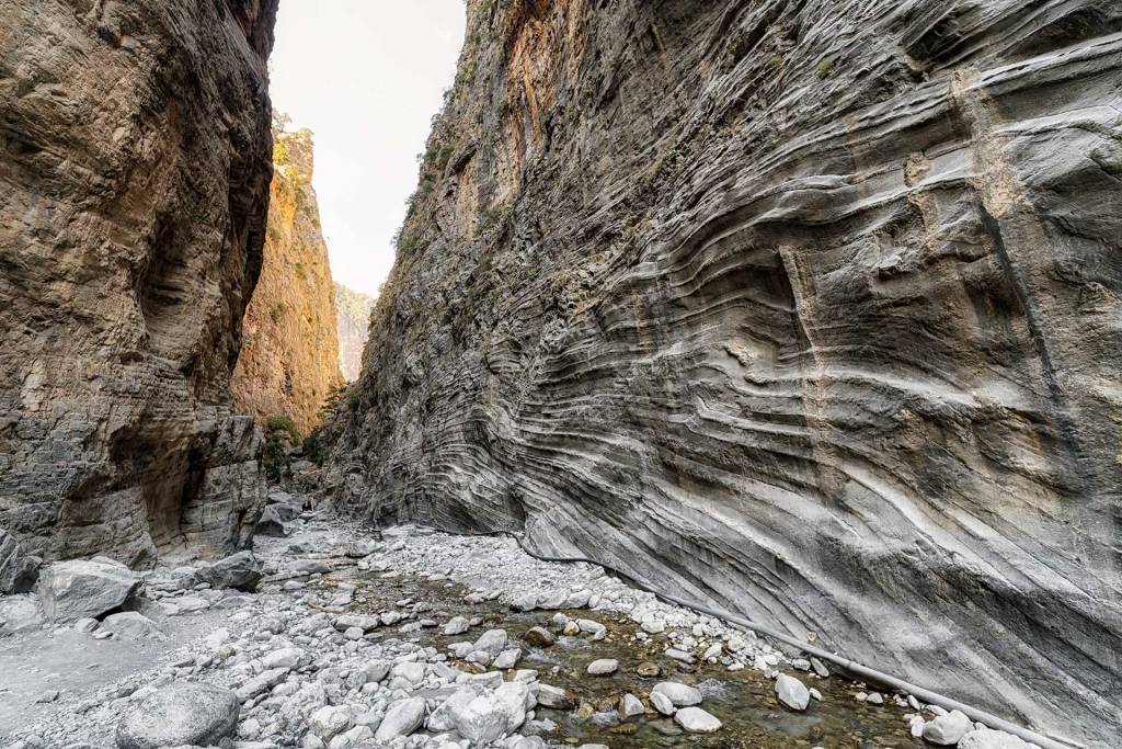 Impressive rocky formations of Samaria Gorge.