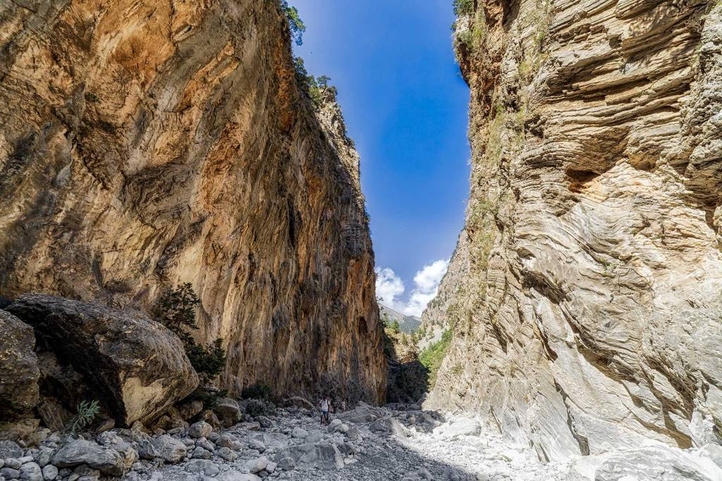 The rocky landscape of Samaria Gorge in Chania.