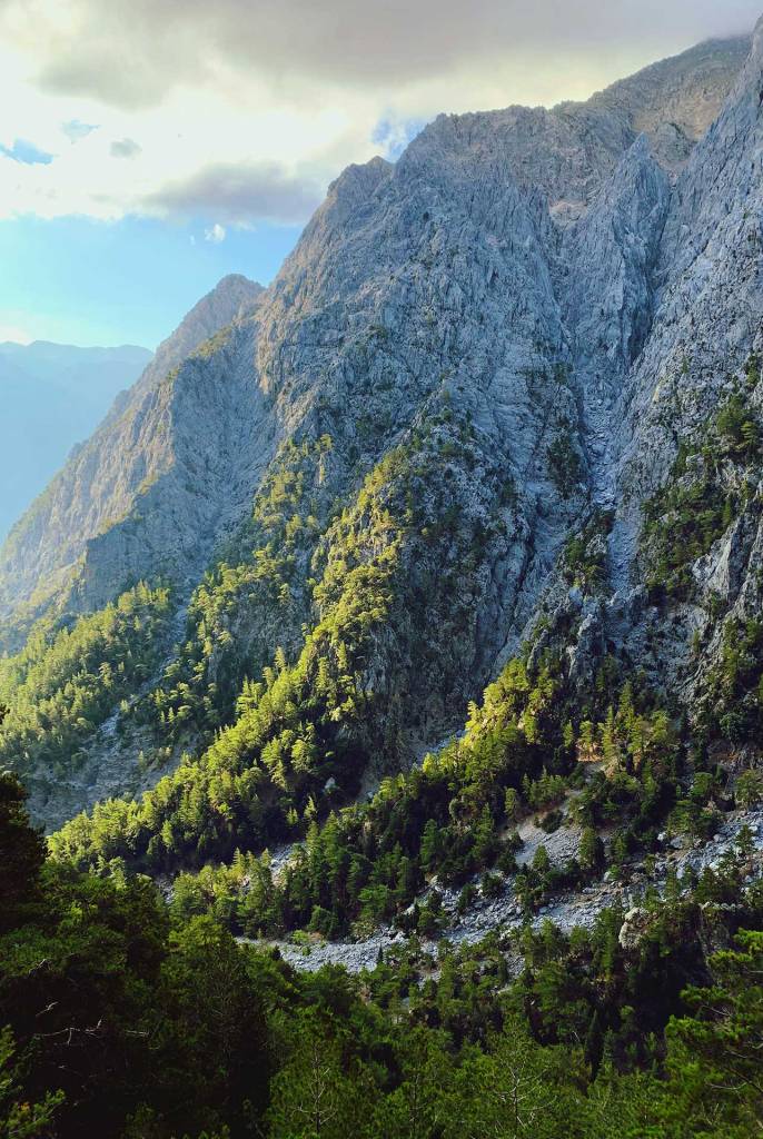 The big mountains of Samaria Gorge in Chania.