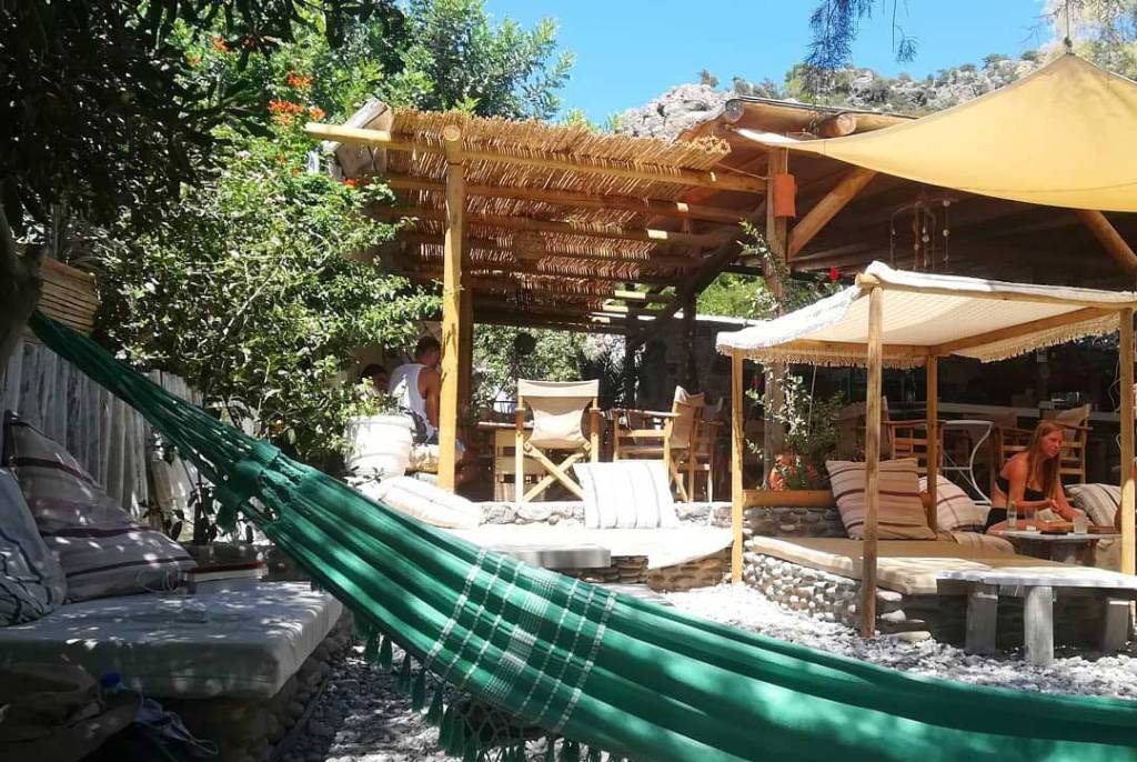 A hammock in a local cafe in Sougia.