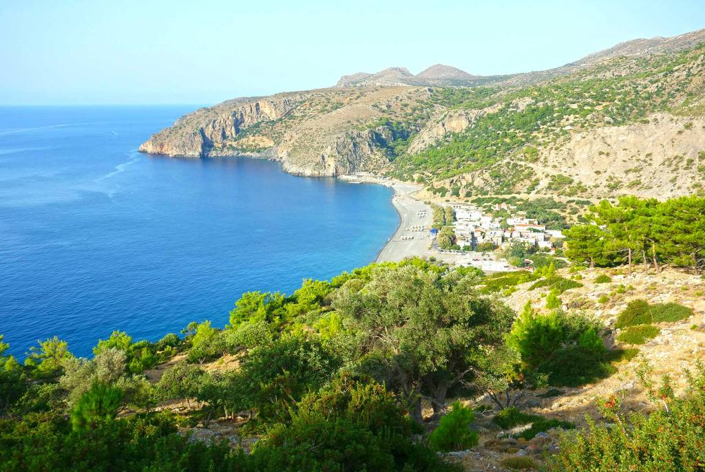 View of Sougia Village from a hill.