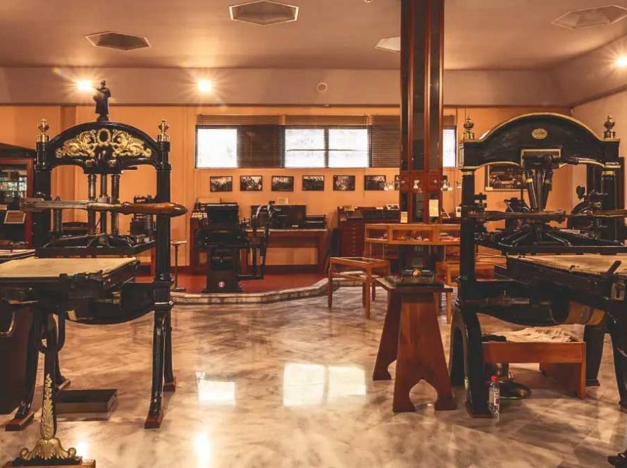 Exhibits at the Museum of Typography in Chania.