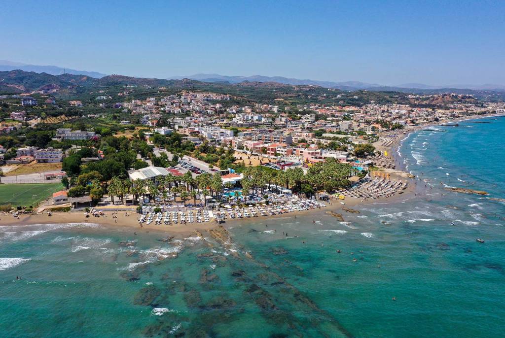 Cosmopolitan beach bars in Agia Marina Beach (Chania).