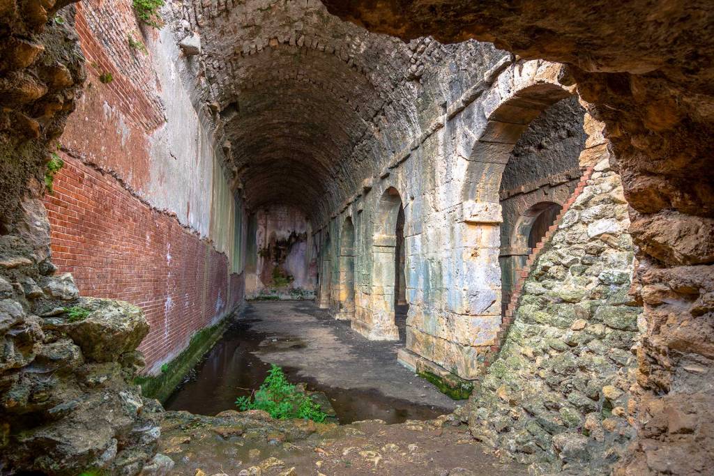 Roman cisterns in the archaeological site of Aptera.