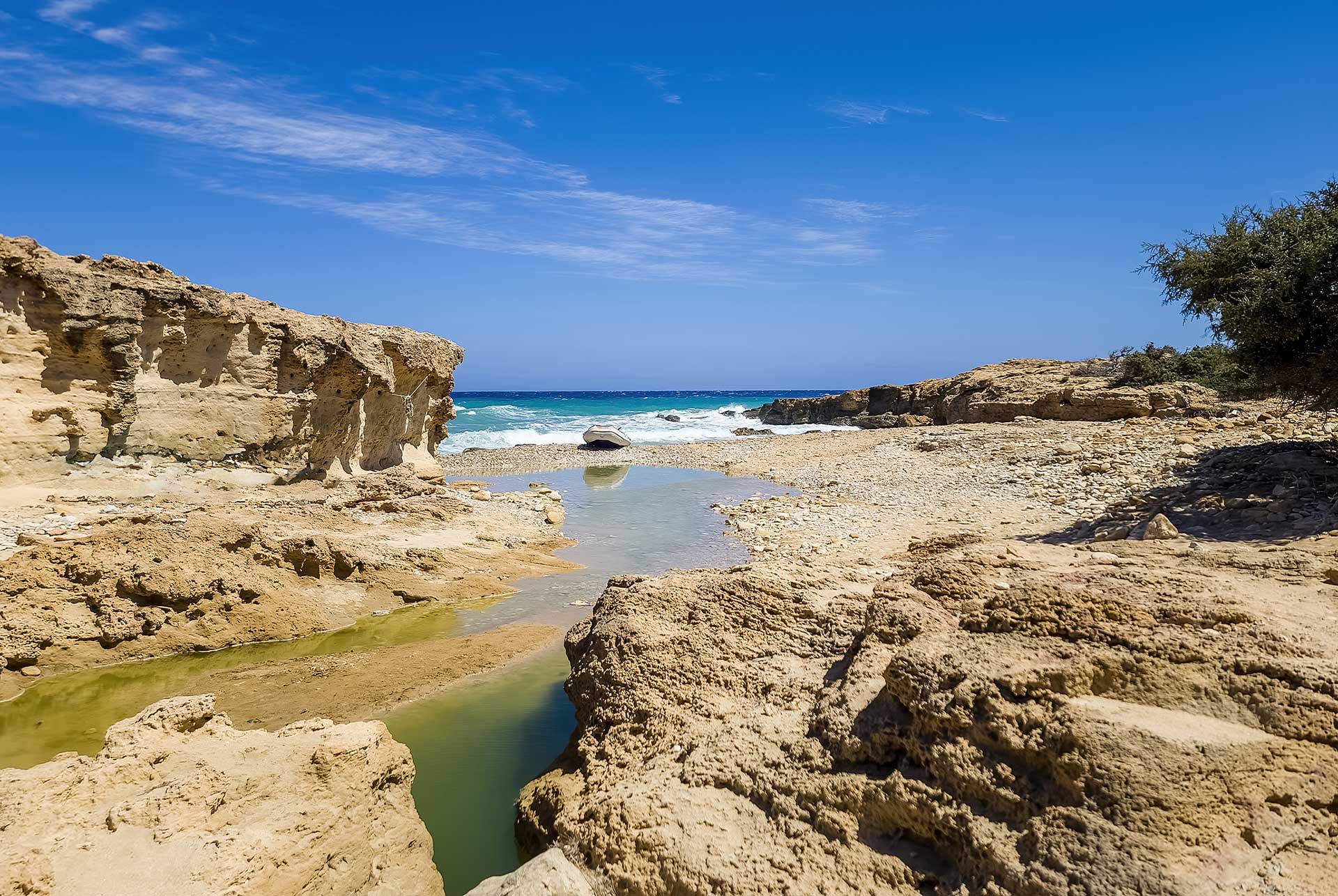 The waters of Fetifes Beach in Gavdos.