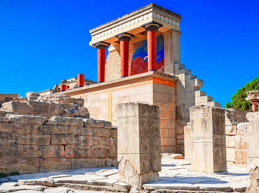 The archaeological area of Knossos Palace in Heraklion.