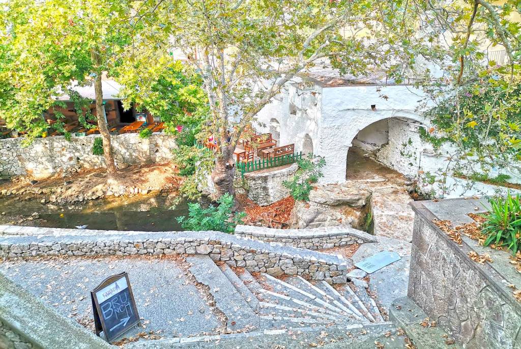 A cafe serving brunch in Milopotamos Village (Kythira).