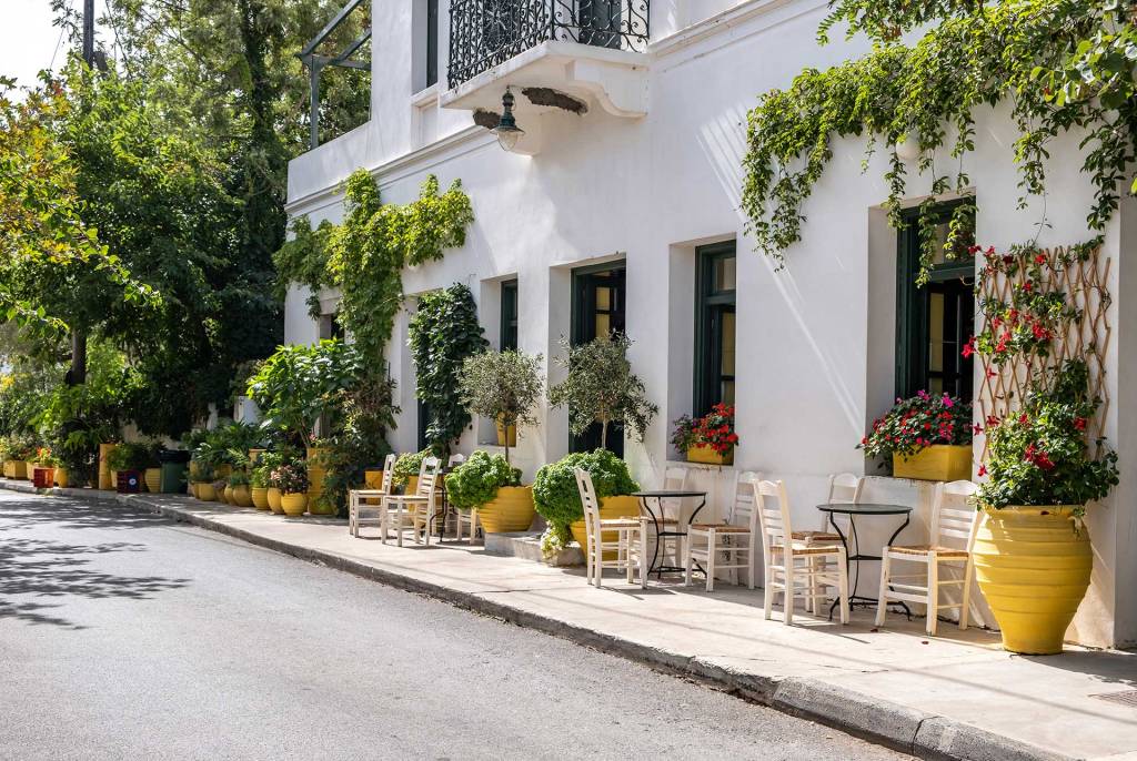 A traditional tavern in Milopotamos Village (Kythira).