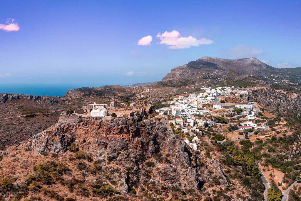 Chora and Castle of Kythira Island.