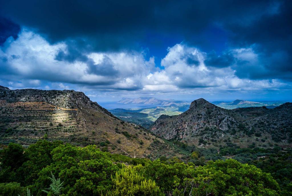The dramatic mountains in Milia Village (Chania).