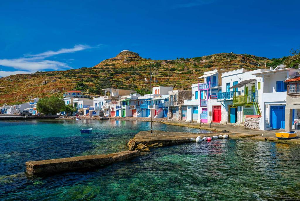 The picturesque fishing village of Klima in Milos.