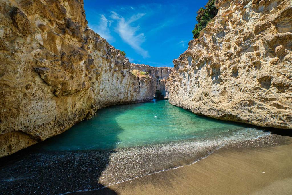 The beach of Papafragas in Milos.