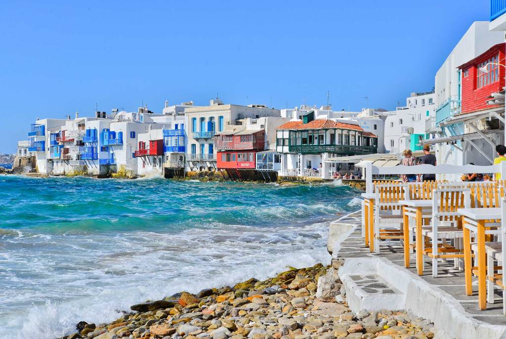 The picturesque Little Venice in Mykonos Town.