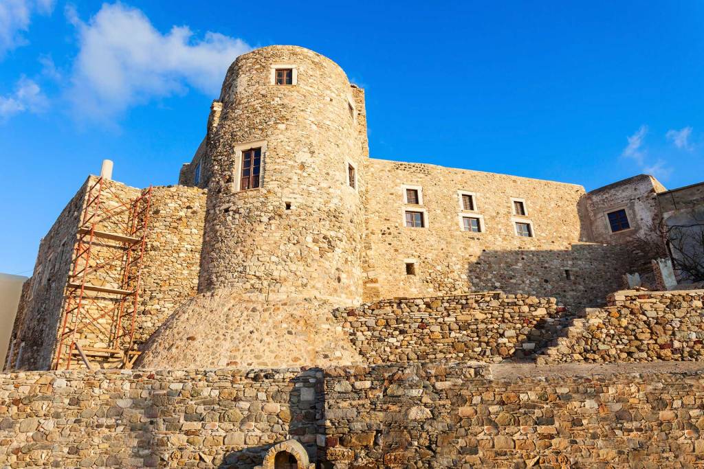 The stone-built castle of Naxos Island.