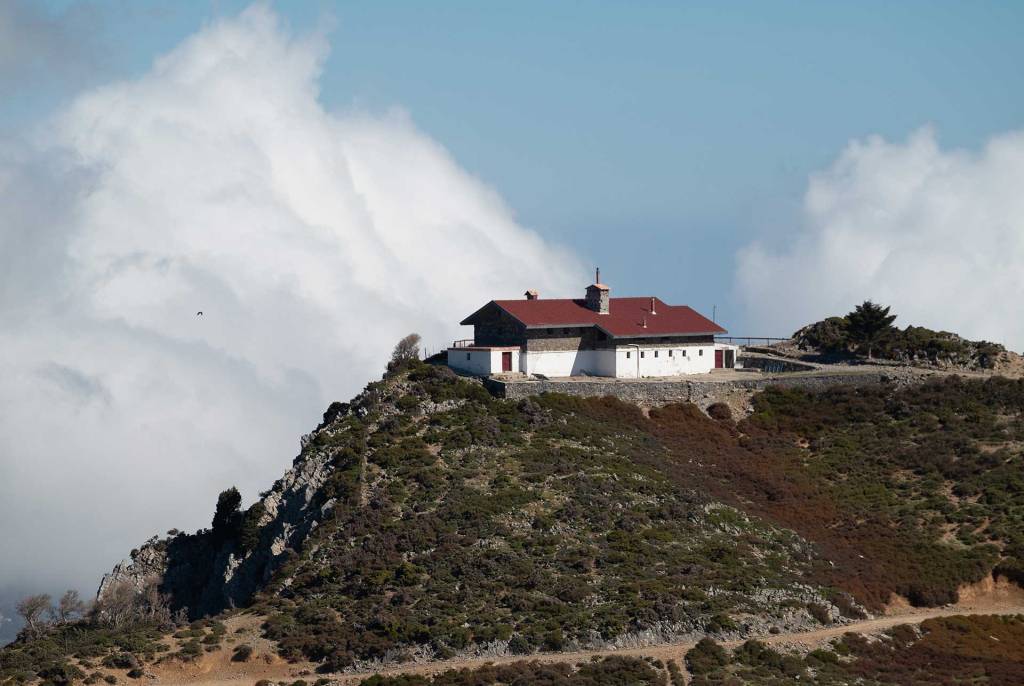 A mountain shelter in Omalos Village.