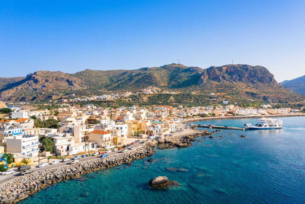 The city and port of Paleochora in Chania.