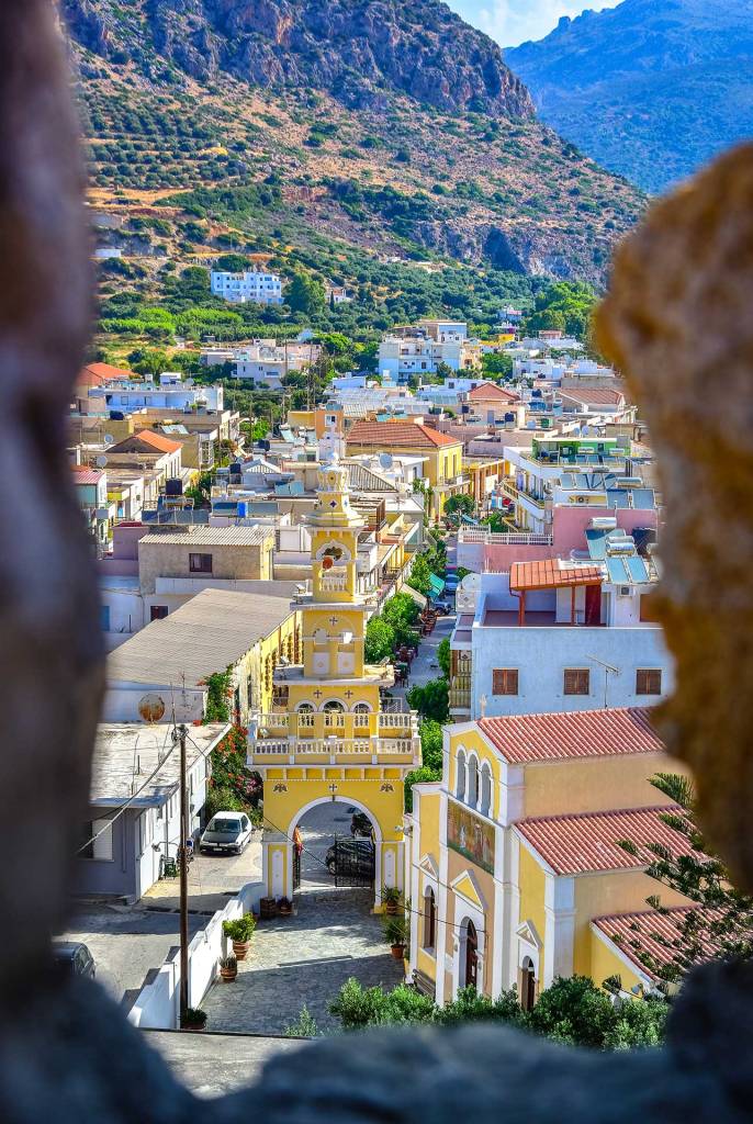 Evangelistra Church and local buildings in Paleochora.