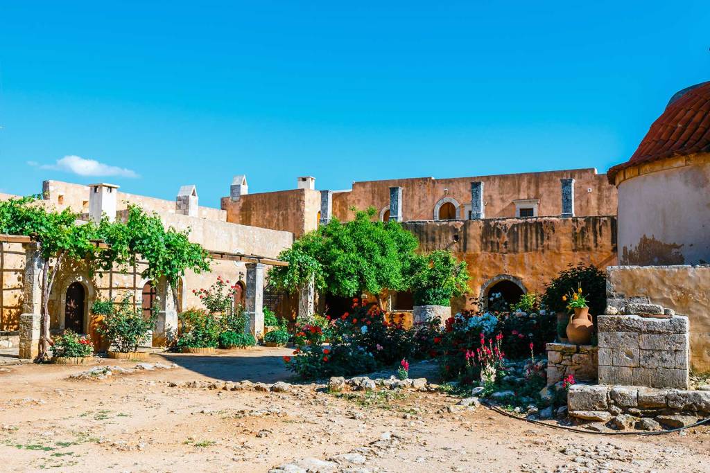The garden of Arkadi Monastery in Rethymno.