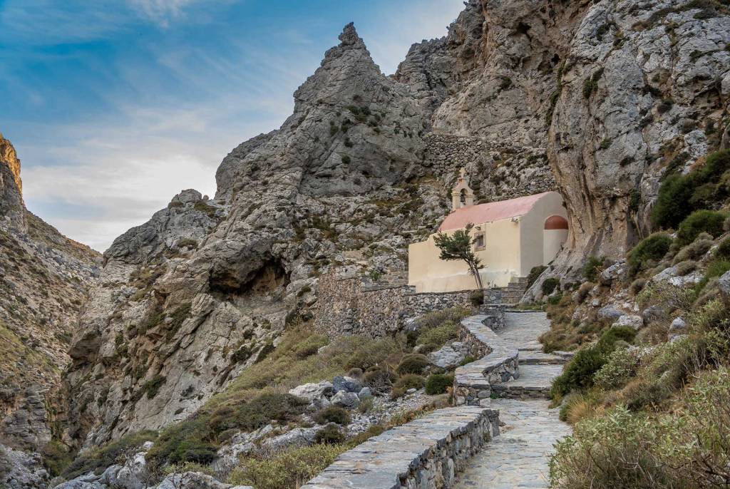 A small chapel hidden in the rocks of Kourtaliotiko Gorge (Rethymno).