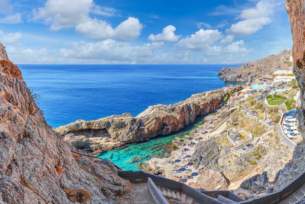The sea view of Kalypso Bay in Rethymno.