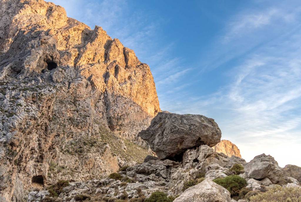 Rock formation in Kourtaliotiko Gorge, in Rethymno.