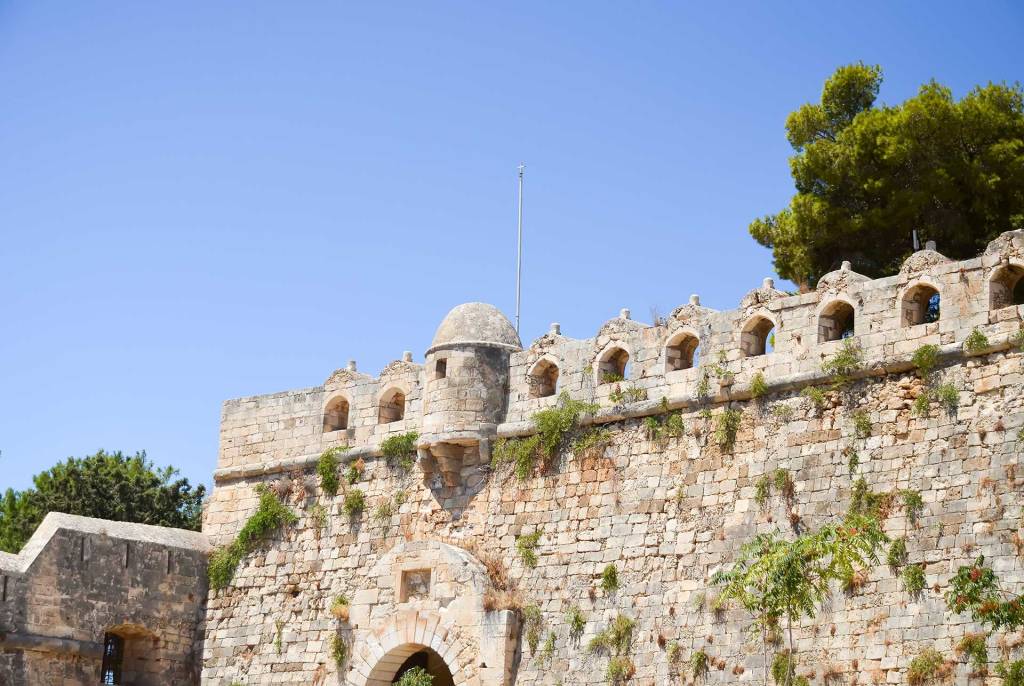 The old walls of the Fortezza Fortress in Rethymno.