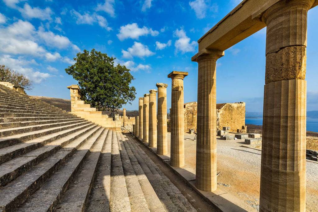 Columns in the Acropolis of Rhodes.