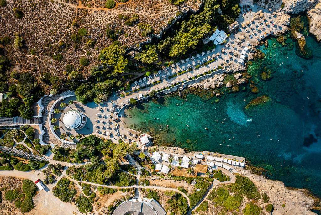 Aerial view of Kallithea Springs in Rhodes.