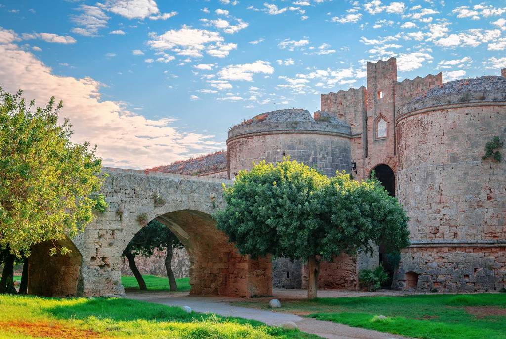 The medieval walls of Rhodes Island.